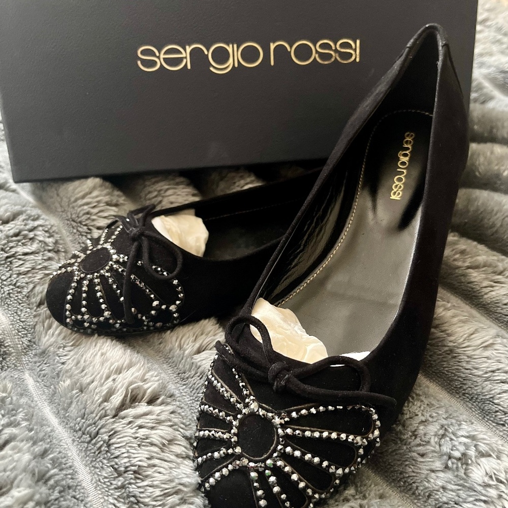 Sergio Rossi ballerina with crystals